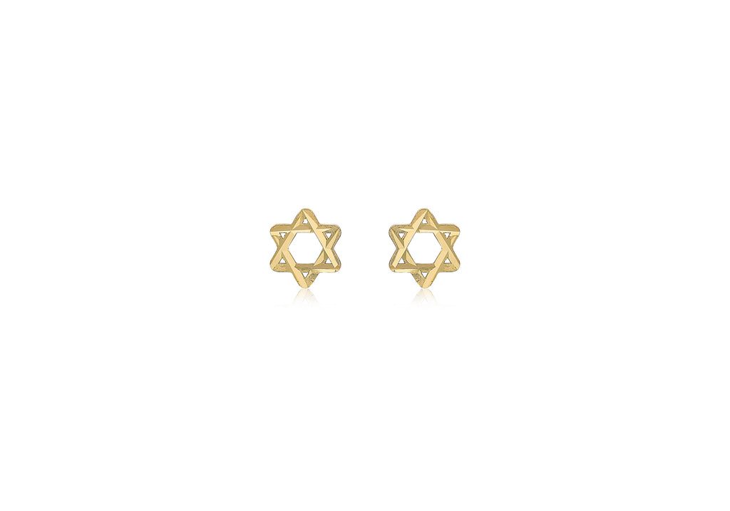 9ct Yellow Gold 5MM X 5.5MM 'STAR OF DAVID' Stud Earrings