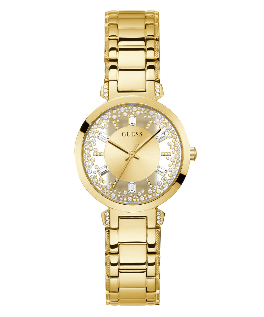 GUESS CRYSTAL CLEAR LADIES GOLD TONE WATCH
