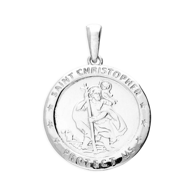 Sterling Silver St Christopher 22.5mm on 20" chain