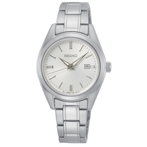 Seiko Quartz Ladies Stainless Steel White Dial Bracelet Watch