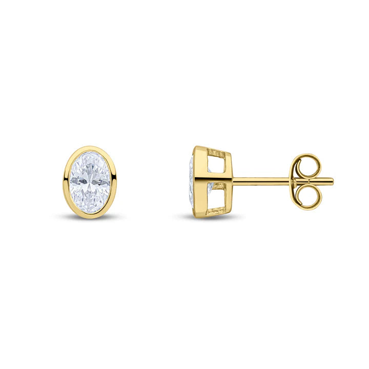 9ct Yellow Gold Cubic Zirconia Earrings