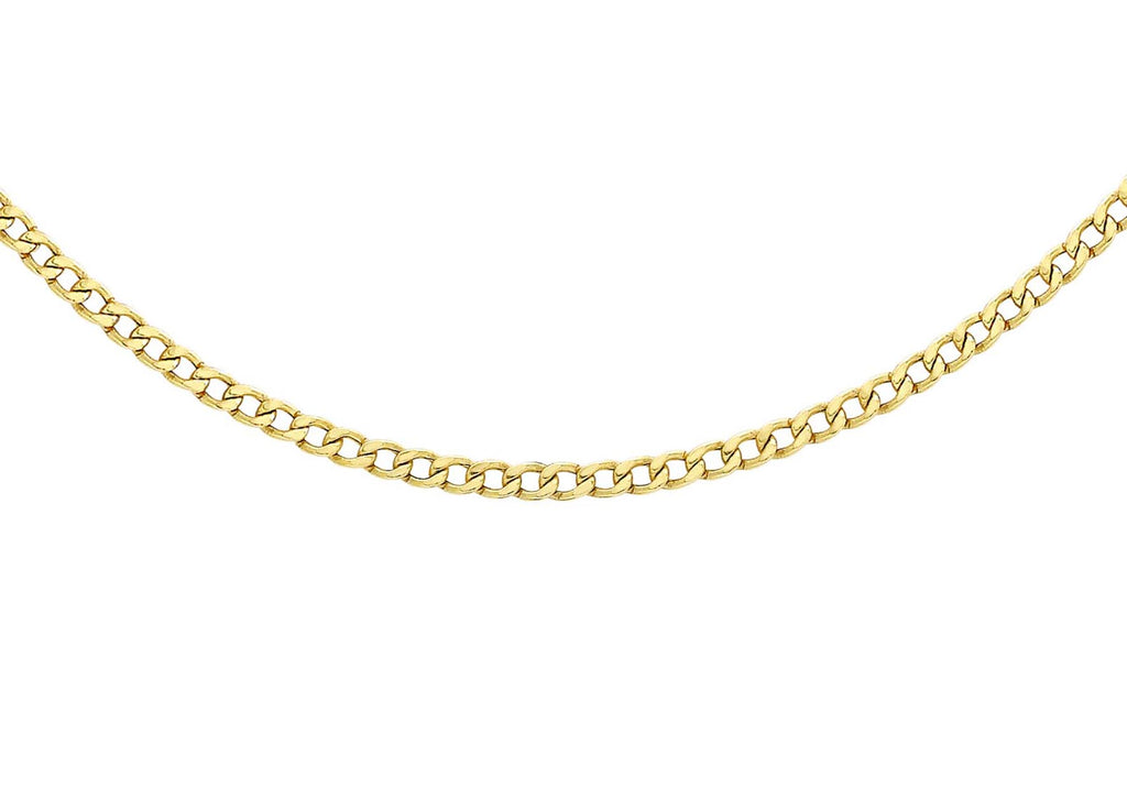 Sterling Silver Yellow Gold Plated Vermeil 60 Curb Chain 46cm/18"