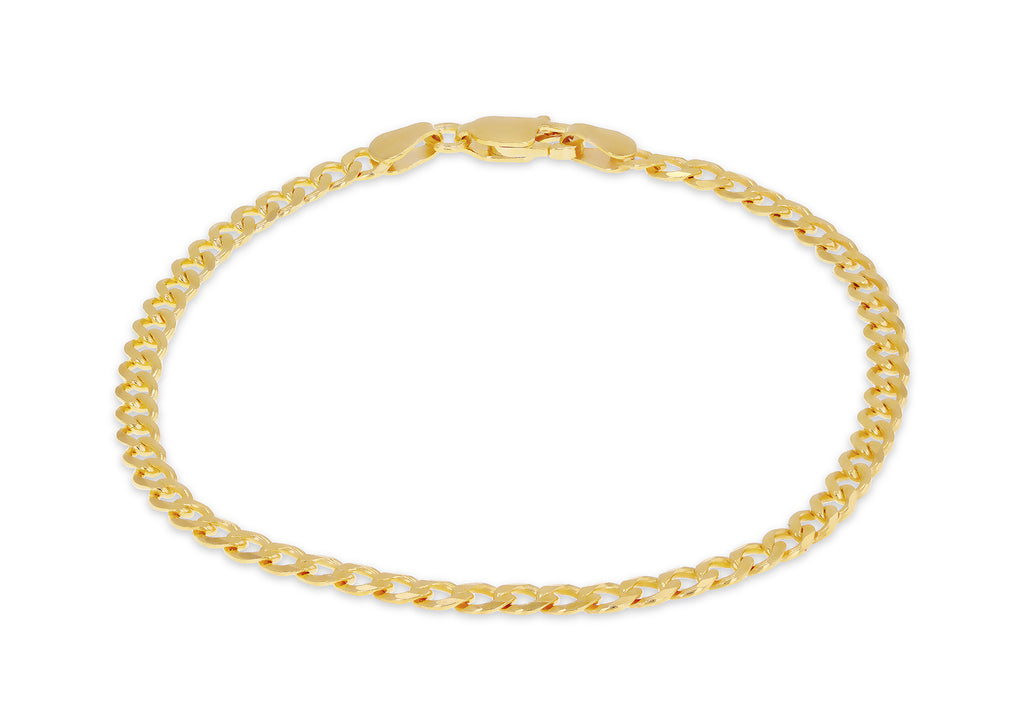 Sterling Silver Gold Plated Vermeil 80PG Curb Bracelet 18.5cm/7.25"