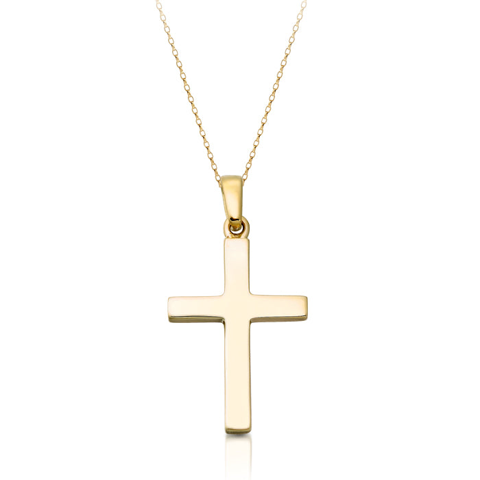 9ct Gold Cross Pendant on 20" chain