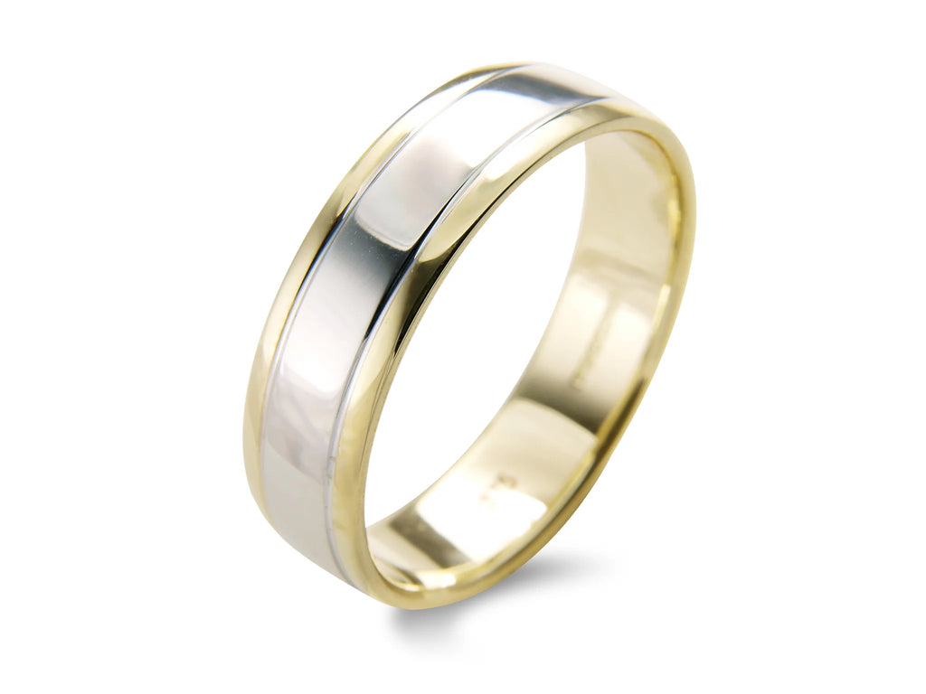 9ct Two Tone 5mm Wedding Ring