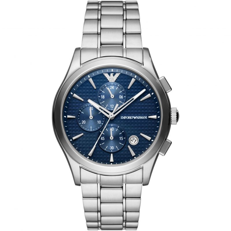 Emporio Armani Paolo 42mm Blue Chronograph Dial Bracelet Watch
