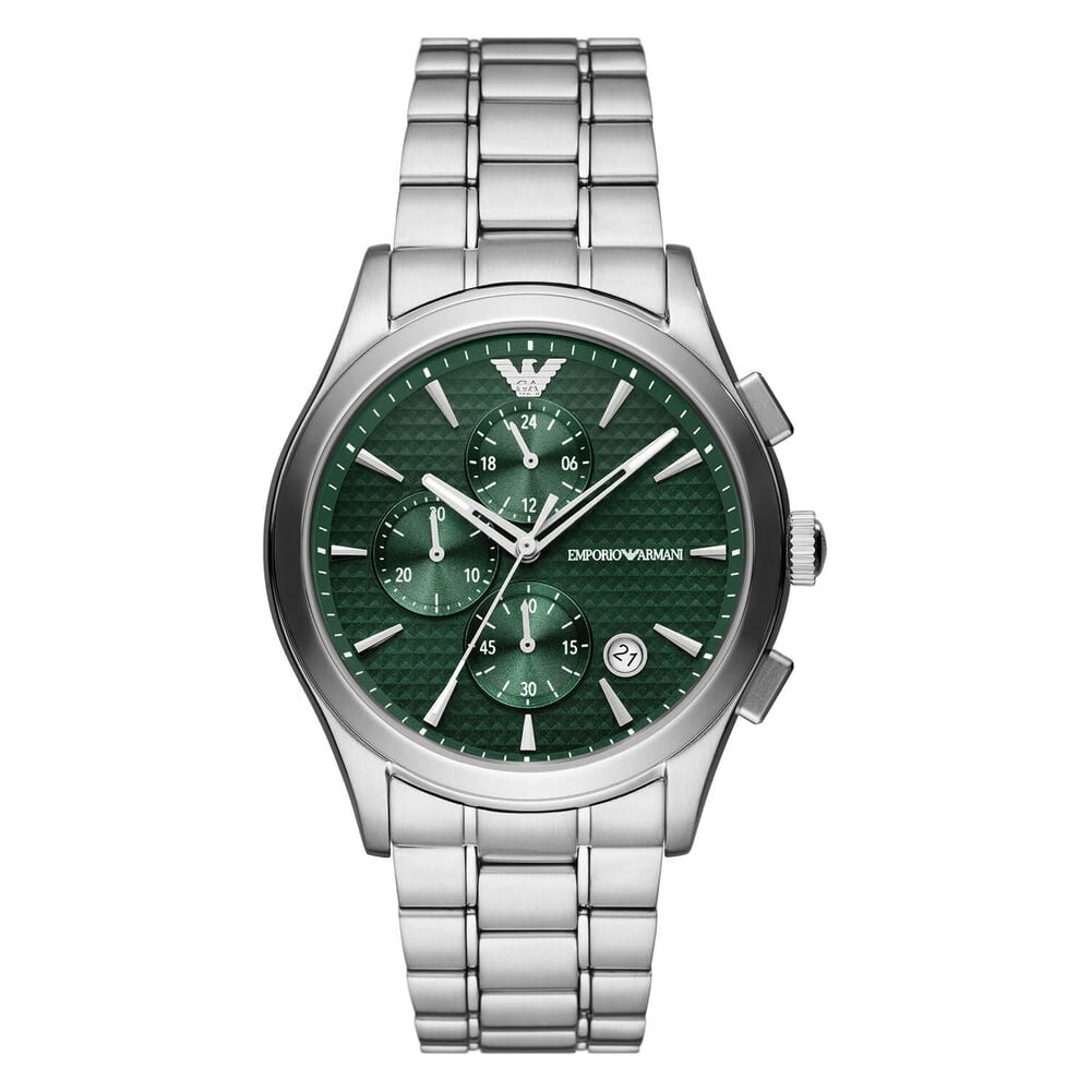 Emporio Armani Paolo 42mm Green Chronograph Dial Bracelet Watch
