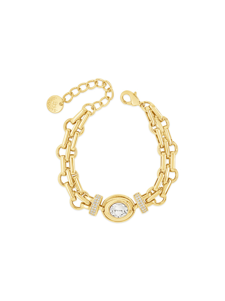 Absolute Gold Oval Pendant Bracelet