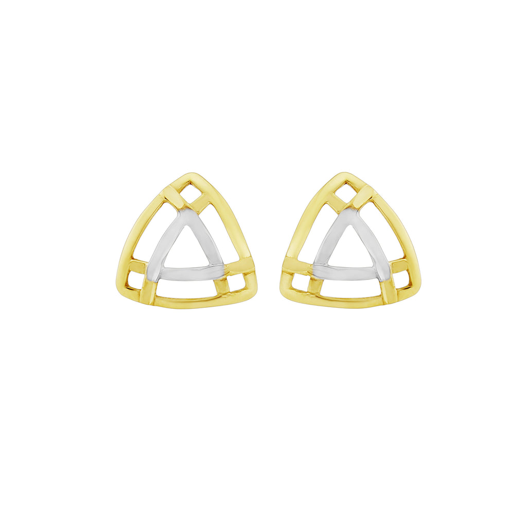 9CT Y/W Gold Open Triangle Earrings