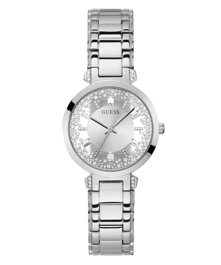 GUESS CRYSTAL CLEAR LADIES SILVER TONE WATCH