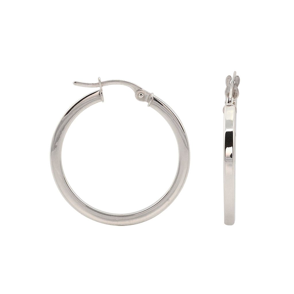 9ct White Gold Hoops