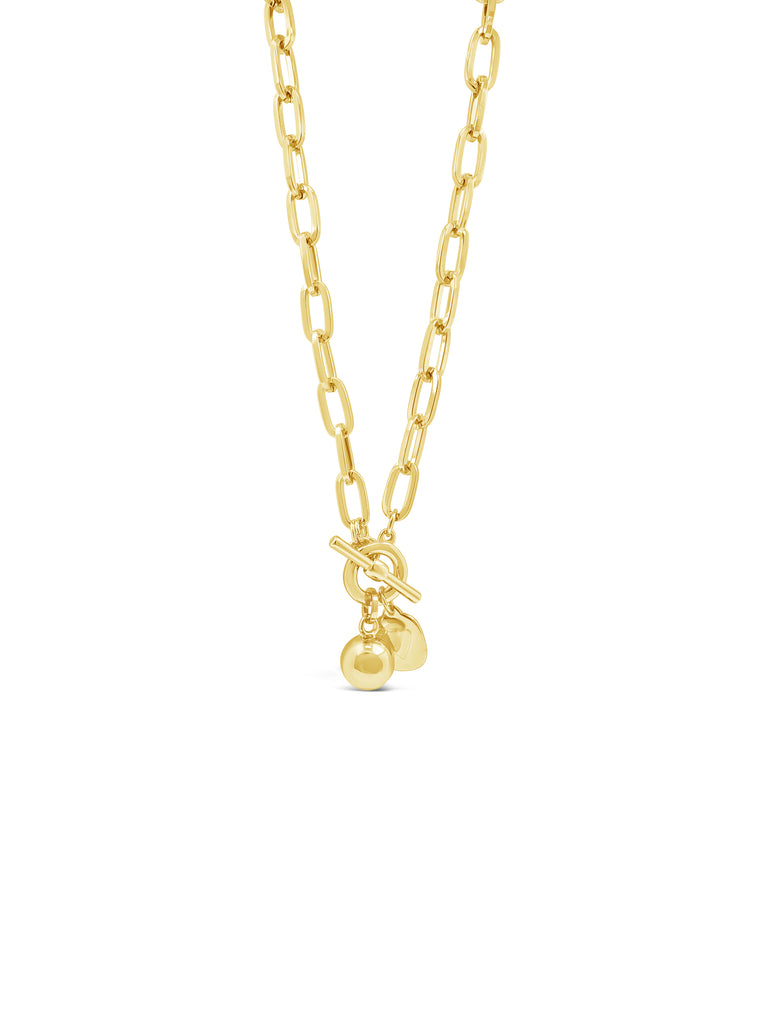 Absolute Jewellery Necklace Gold Chunky T-Bar