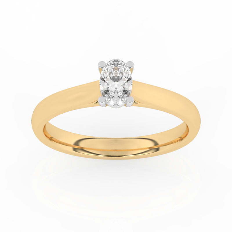 18ct Yellow Gold Oval Diamond Ring