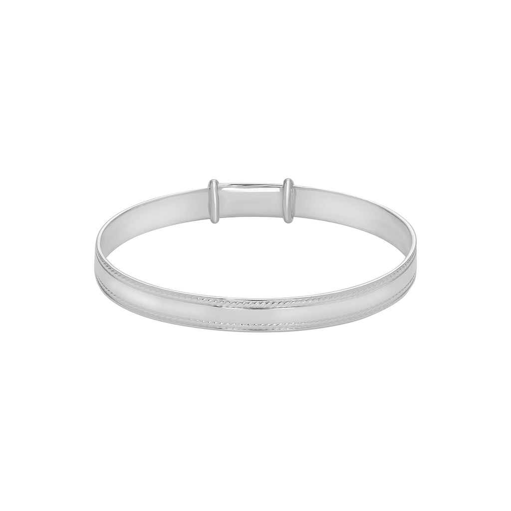 Sterling Silver Pattern Baby Bangle