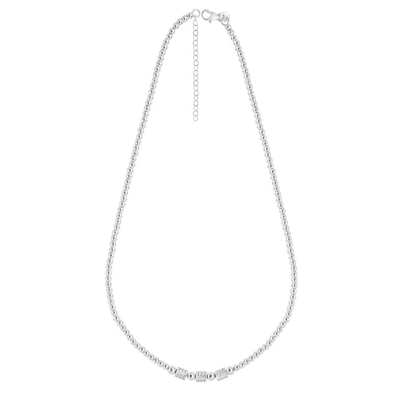 Sterling Silver Circle Beaded Necklace