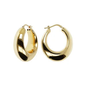 Bronzallure Golden Domed Hoop Earrings