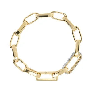 Bronzallure Golden Bold Chain and Pavé Detail Bracelet
