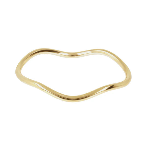 Rigid Golden Design Wave Bracelet