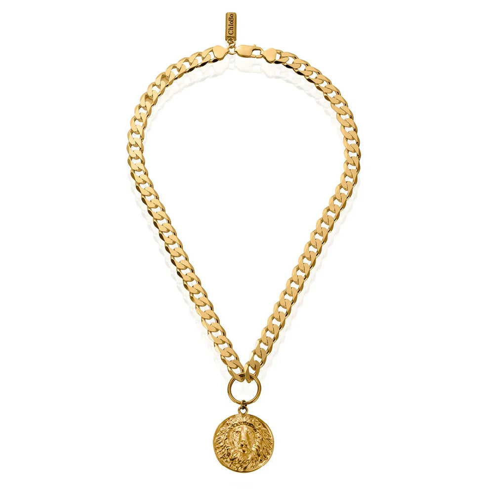 Flat Curb Lion Necklace