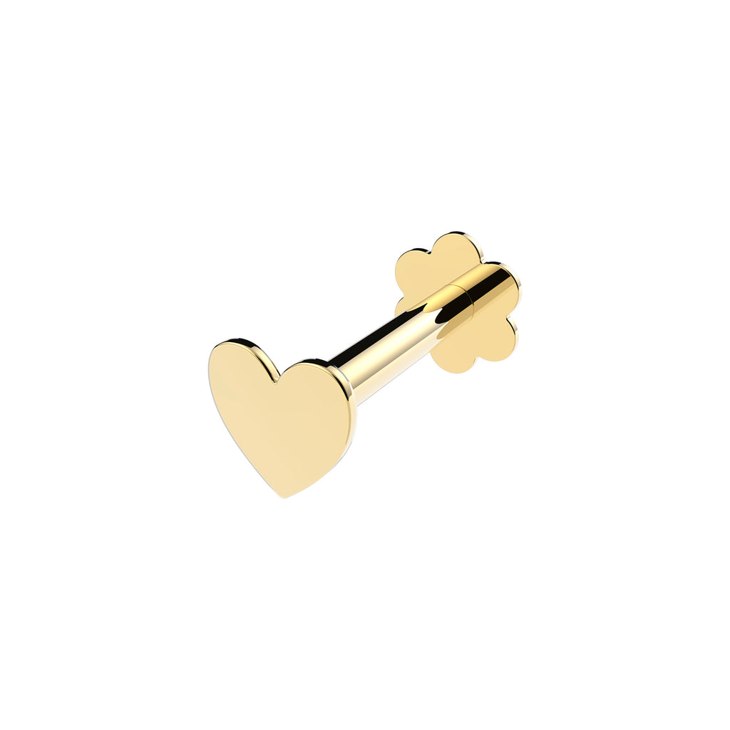 9CT YEL GOLD PLAIN HEART CARTILAGE LABRET