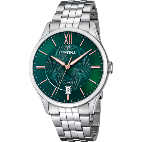 Festina Watch Green Steel Strap