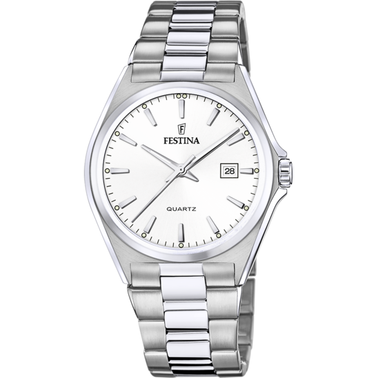 Festina Classics Watch White Dial Steel Strap