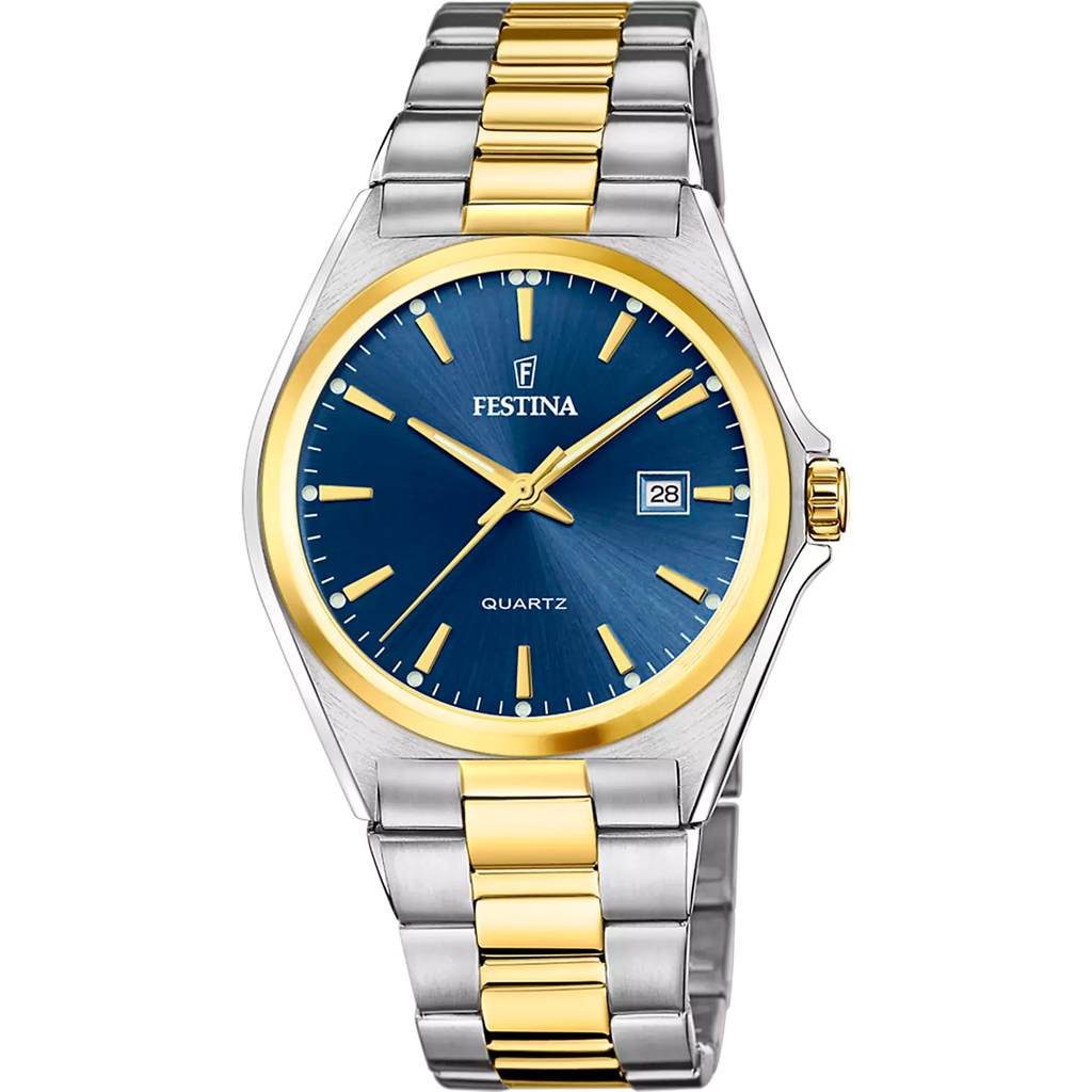Festina Mens Watch on Two Tone Bracelet