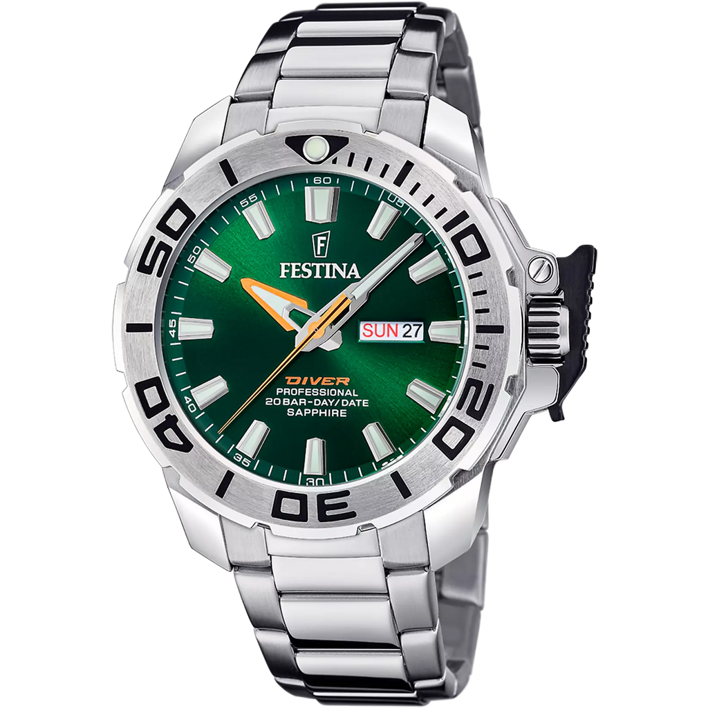 Festina Men's Green Stainless Steel Watch