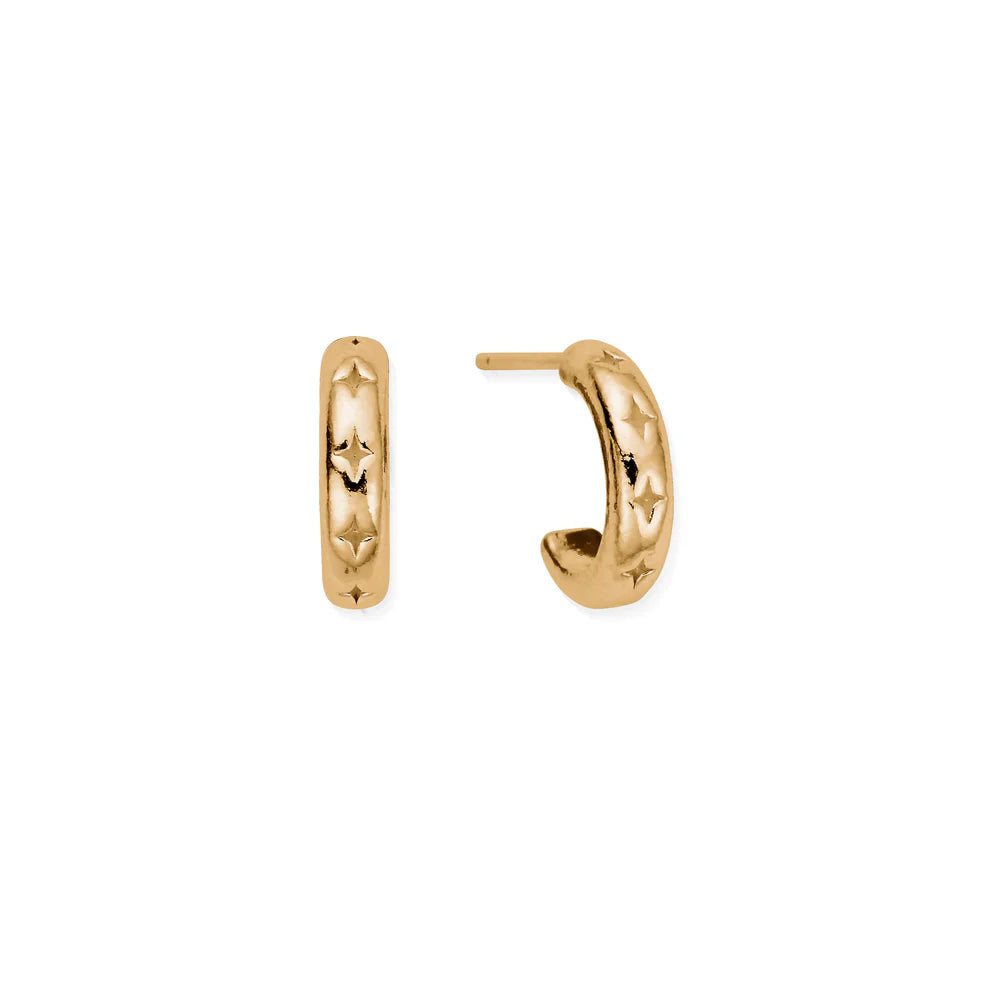 Cut Out North Star Huggie Hoops