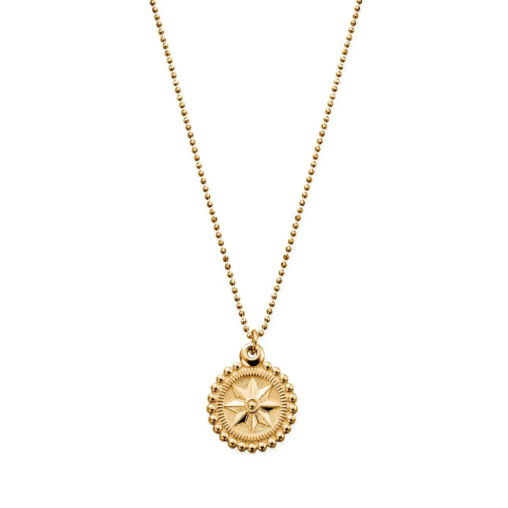 Diamond Cut Chain with Bobble Compass Pendant