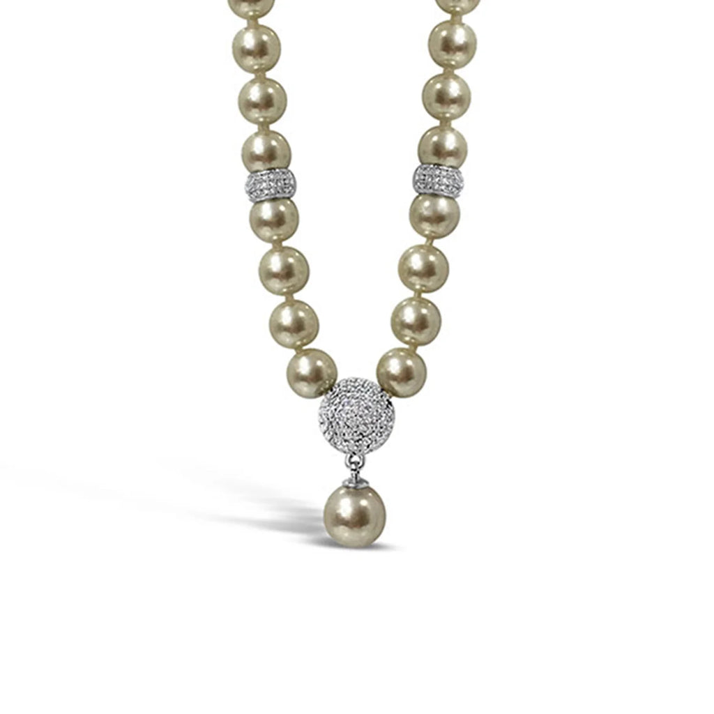 Absolute Pearl Crystal Bead Necklace, Cream