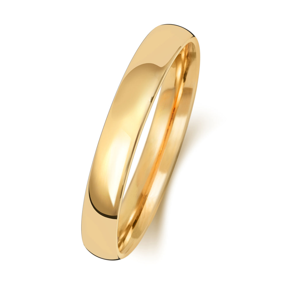 9ct Yellow Gold 3mm Slight Court Wedding Ring