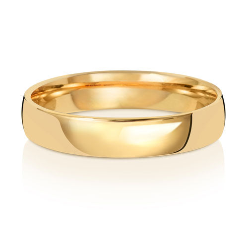 9CT YELLOW GOLD 4MM SLIGHT COURT WEDDING RING