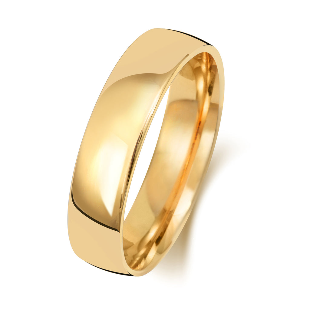 9ct Yellow Gold 5mm Slight Court Wedding Ring