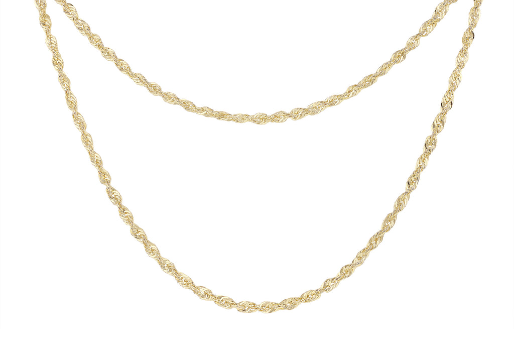 9ct Yellow Gold Double Rope Adjustable Chain