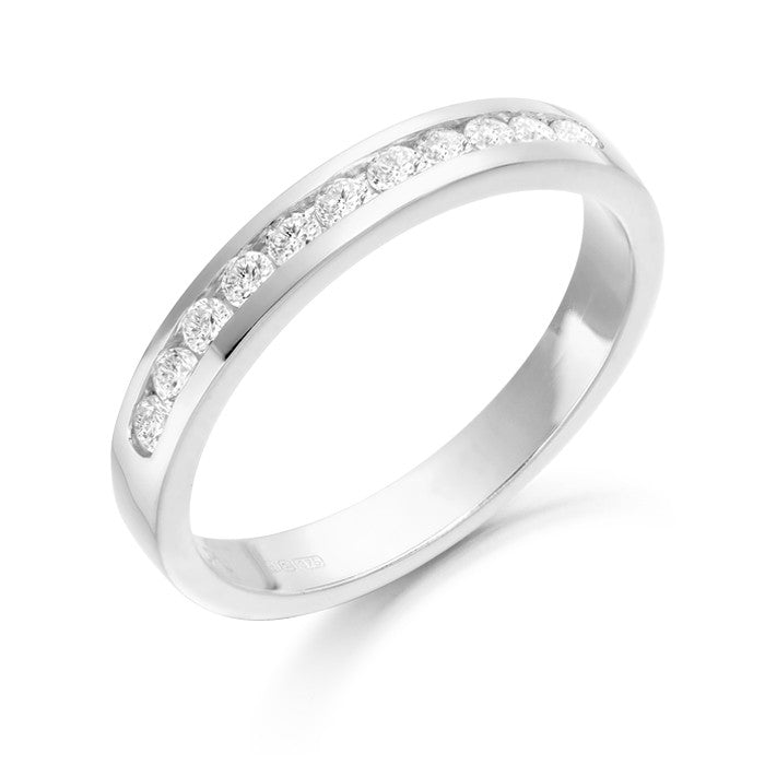 9ct White Gold CZ Eternity / Wedding Ring