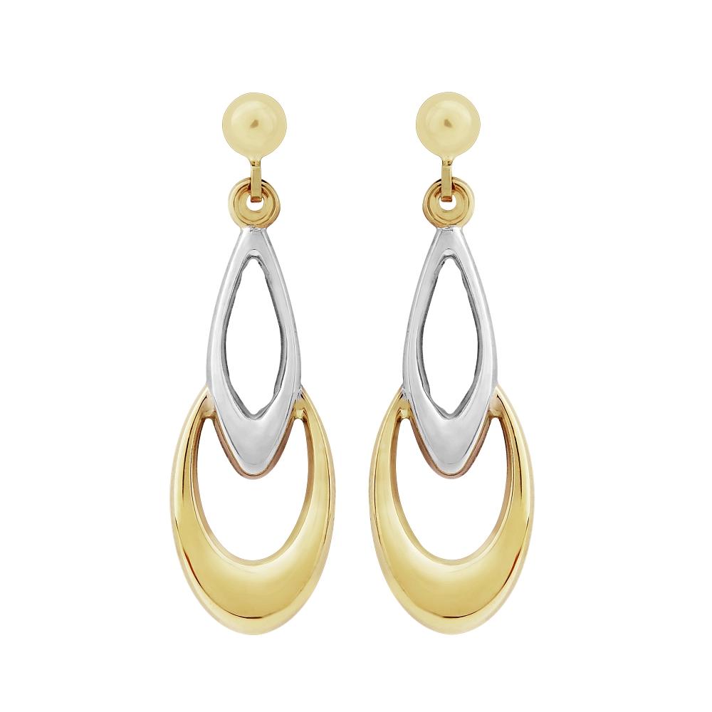 9ct Gold Two Tone Earrings