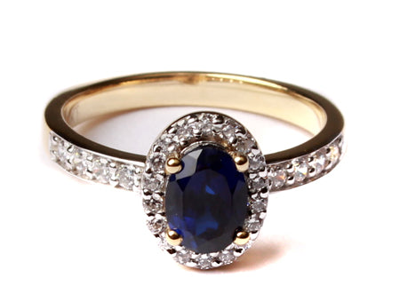 9ct Sapphire and Cubic Zirconia Ring - Main Image