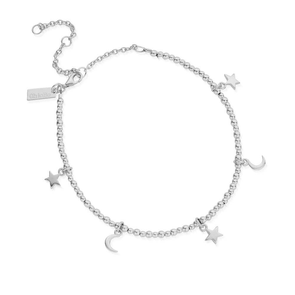 Mini Cute Moon & Stars Anklet