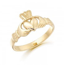 9ct Gold Ladies Plain Claddagh Ring
