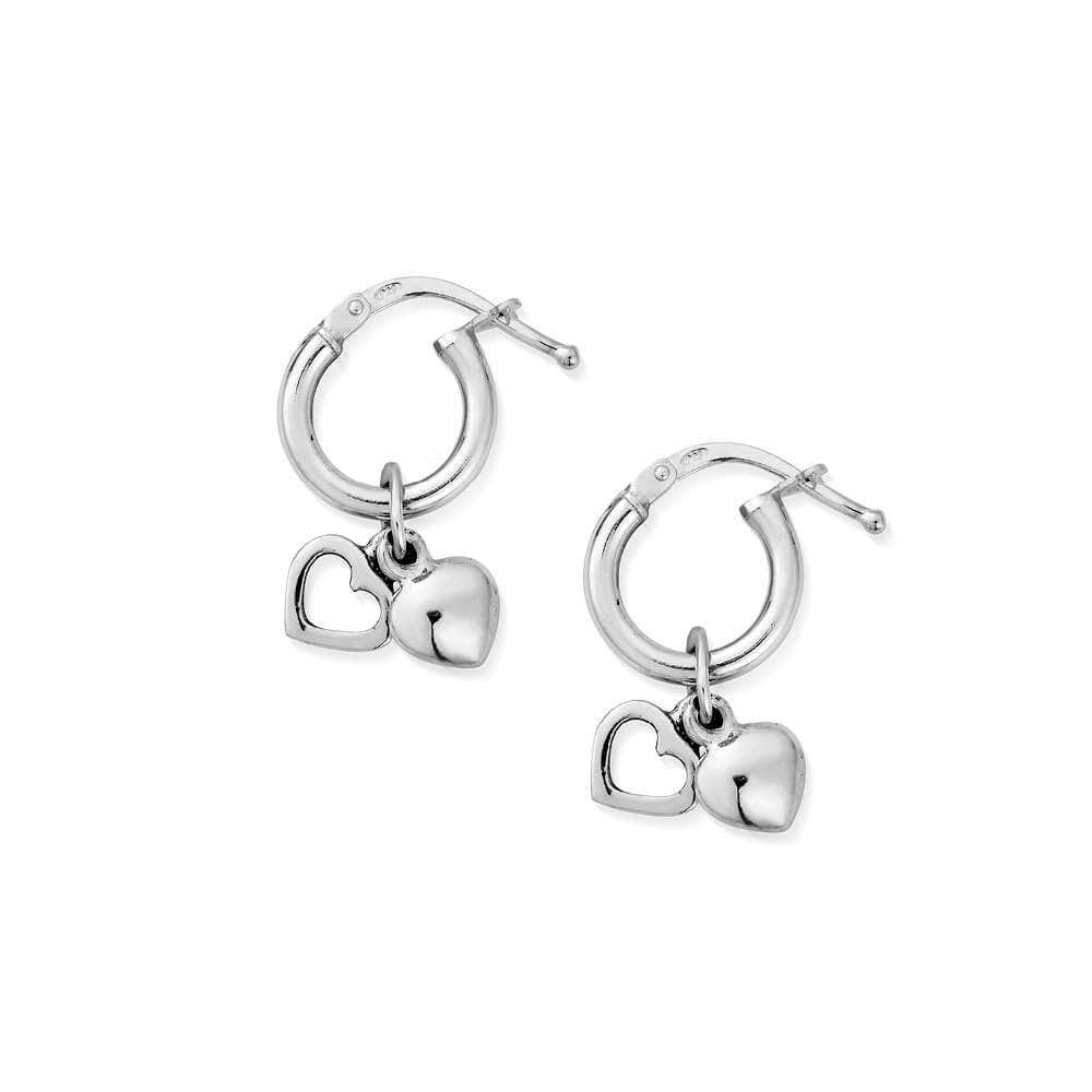 Double Heart Small Hoop Earrings Love & Compassion