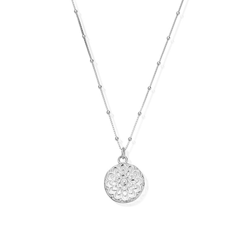 Bobble Chain Moon Flower Necklace