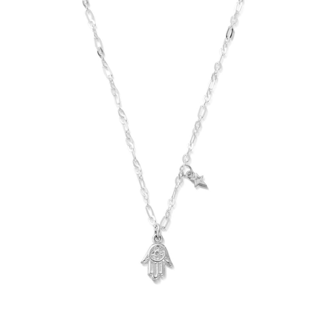 Delicate Hamsa Hand Necklace Protection, Happiness & Good Fortune